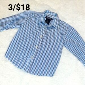 KENNETH COLE REACTION toddler blue gray collared button dress shirt